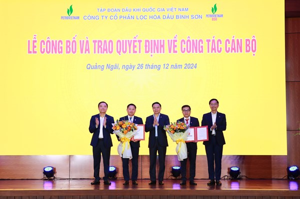 Bổ nhiệm Chủ tịch HĐQT và Tổng Giám đốc CTCP Lọc hóa dầu Bình Sơn