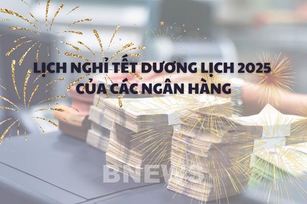 Lịch nghỉ Tết Dương lịch 2025 của các ngân hàng cập nhật mới nhất