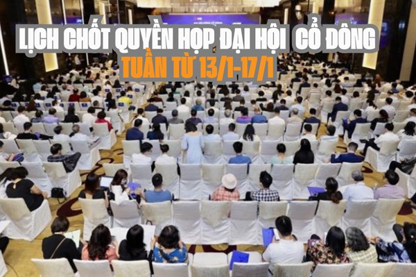 Tin chứng khoán: 9 doanh nghiệp chốt quyền họp đại hội cổ đông tuần này