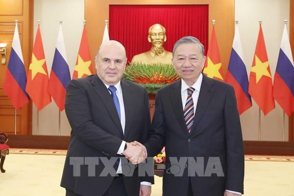 Tổng Bí thư Tô Lâm tiếp Thủ tướng Liên bang Nga Mikhail Mishustin