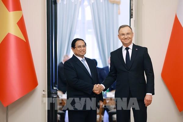 Thủ tướng Phạm Minh Chính hội kiến Tổng thống Ba Lan