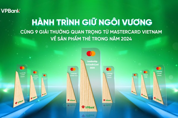 Mastercard vinh danh VPBank với 9 giải thưởng danh giá