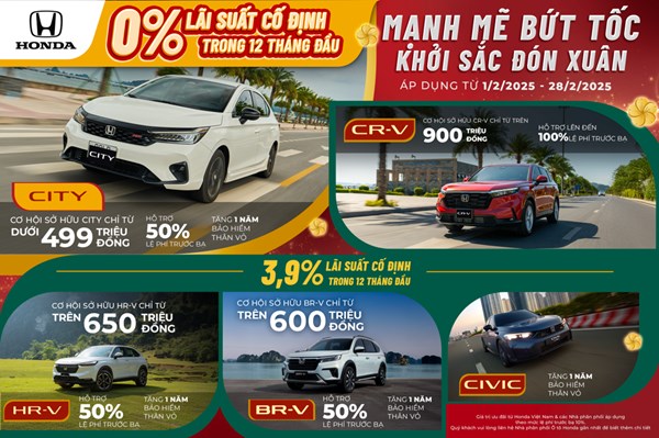 Honda Việt Nam khuyến mại hấp dẫn cho ô tô năm mới 2025