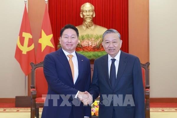 Tổng Bí thư Tô Lâm tiếp Chủ tịch tập đoàn SK, Hàn Quốc Chey Tae-won