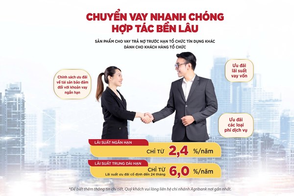 Agribank tiếp tục triển khai cho vay trả nợ trước hạn tổ chức tín dụng khác
