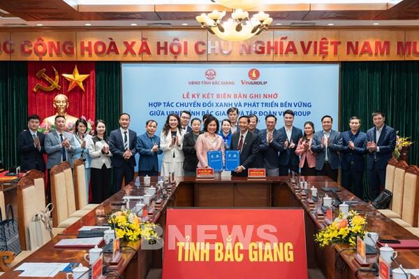 Vingroup và UBND tỉnh Bắc Giang ký hợp tác về chuyển đổi xanh
