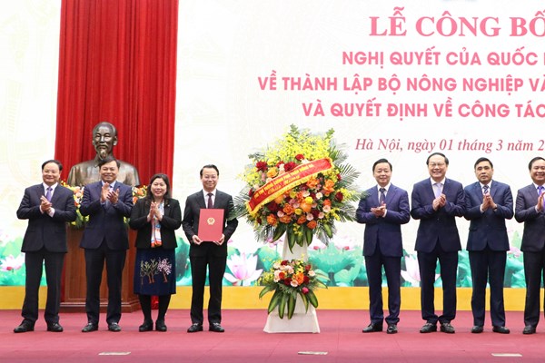 Công bố Nghị quyết về thành lập Bộ Nông nghiệp và Môi trường