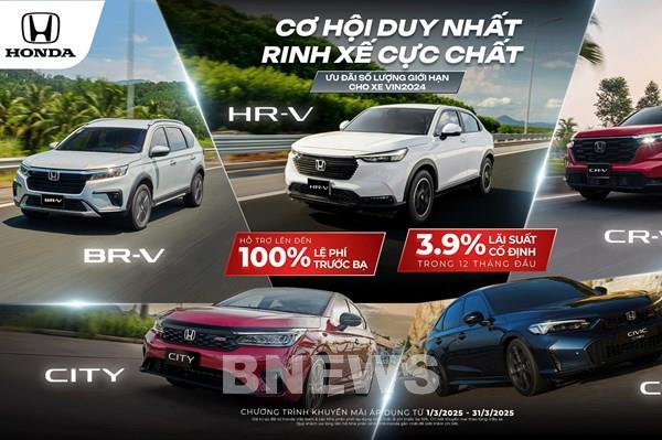 Bảng giá xe ô tô Honda tháng 3/2025: Nhiều mẫu xe giảm giá mạnh, ưu đãi đến 250 triệu đồng