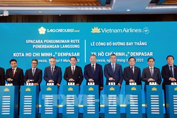 Tổng Bí thư Tô Lâm dự Lễ công bố đường bay thẳng Thành phố Hồ Chí Minh – Denpasar (Indonesia)