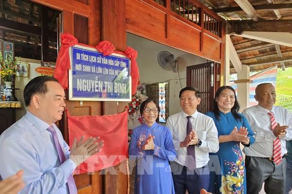 Quê hương nữ tướng Nguyễn Thị Định được xếp hạng Di tích lịch sử văn hóa