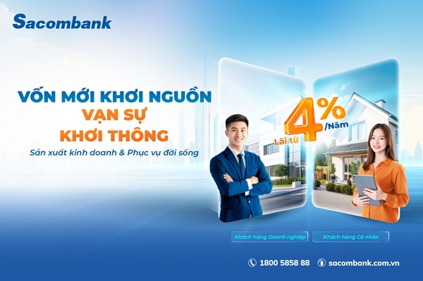 Sacombank triển khai gói tín dụng 20.000 tỷ đồng với lãi suất từ 4%