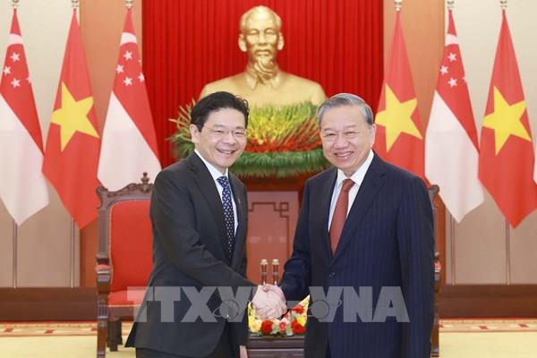 Tổng Bí thư Tô Lâm tiếp Thủ tướng Cộng hòa Singapore