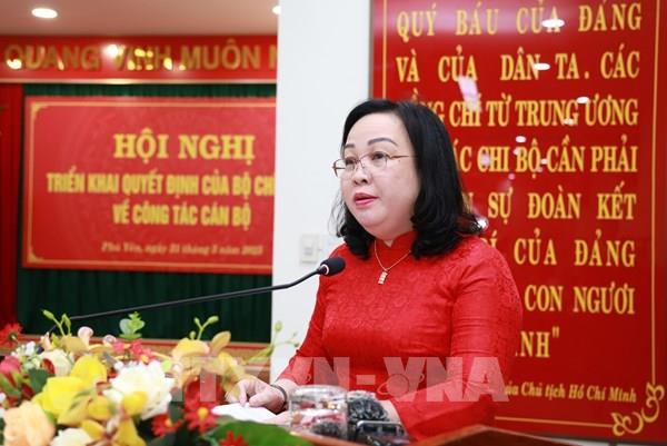 Bộ Chính trị chuẩn y bà Cao Thị Hòa An giữ chức Bí thư Tỉnh ủy Phú Yên