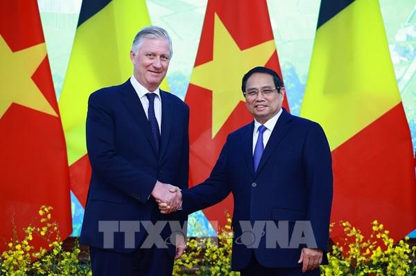 Thủ tướng Phạm Minh Chính hội kiến Nhà vua Vương quốc Bỉ Philippe