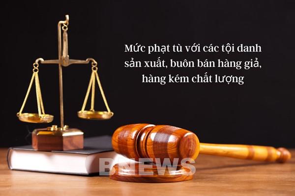 Mức phạt tù với các tội danh sản xuất, buôn bán hàng giả, hàng kém chất lượng