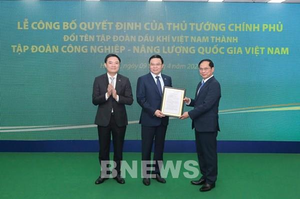 Tập đoàn Dầu khí Việt Nam đổi thành Tập đoàn Công nghiệp – Năng lượng Quốc gia Việt Nam