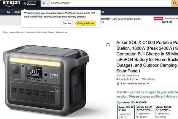 Anker Trung Quốc tăng giá sản phẩm trên Amazon
