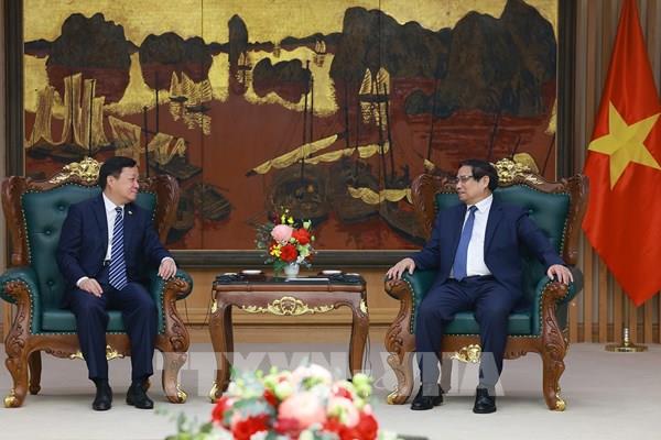 Thủ tướng Phạm Minh Chính tiếp Chủ tịch Tập đoàn tàu bay thương mại Trung Quốc