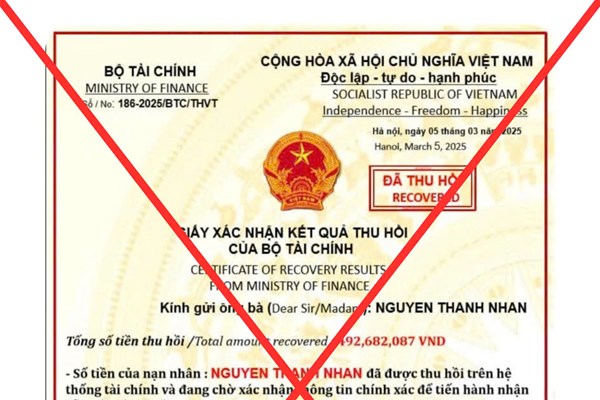 Cảnh báo việc giả mạo, lợi dụng danh nghĩa Bộ Tài chính để lừa đảo