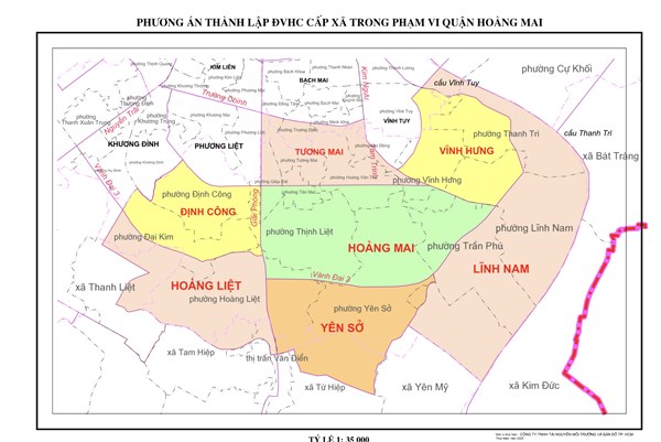 Chi tiết phương án sắp xếp đơn vị hành chính cơ sở trên địa bàn quận Hoàng Mai