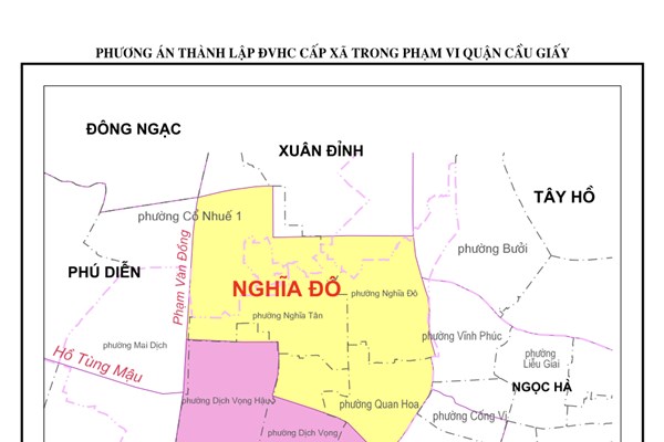 Chi tiết phương án sắp xếp đơn vị hành chính cơ sở trên địa bàn quận Cầu Giấy