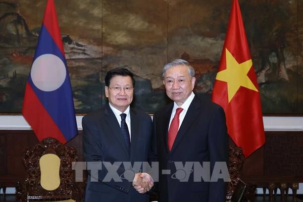 Tổng Bí thư Tô Lâm hội kiến Tổng Bí thư, Chủ tịch nước Lào