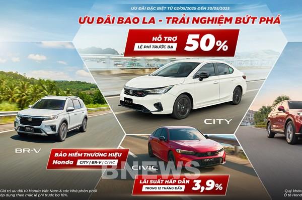 Honda Việt Nam giảm 50% lệ phí trước bạ cho nhiều mẫu xe trong tháng 5/2025