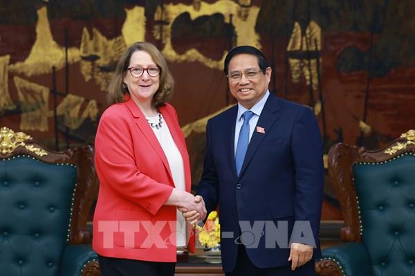 Thủ tướng tiếp Đoàn Ủy ban Đánh giá kinh tế và an ninh Hoa Kỳ - Trung Quốc của Quốc hội Hoa Kỳ