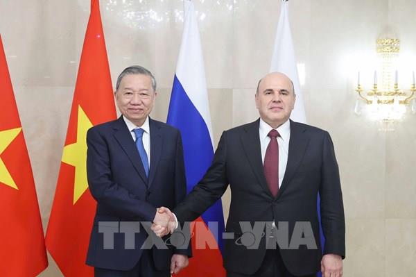 Tổng Bí thư Tô Lâm hội kiến với Thủ tướng Liên bang Nga Mikhail Mishustin