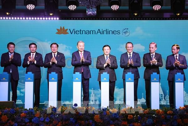 Tổng Bí thư Tô Lâm dự Lễ công bố đường bay thẳng Hà Nội - Moskva tại Liên bang Nga