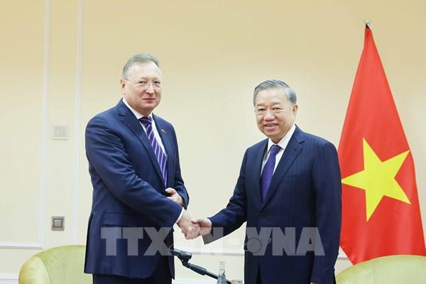 Tổng Bí thư Tô Lâm tiếp một số doanh nghiệp tại Liên bang Nga