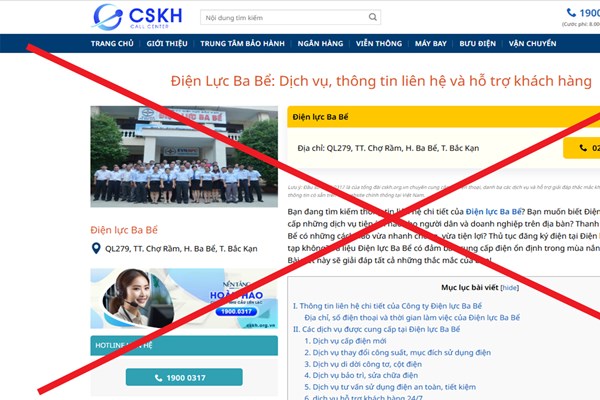 Cảnh báo khẩn cấp trang web lừa đảo, giả mạo Tổng công ty Điện lực miền Bắc