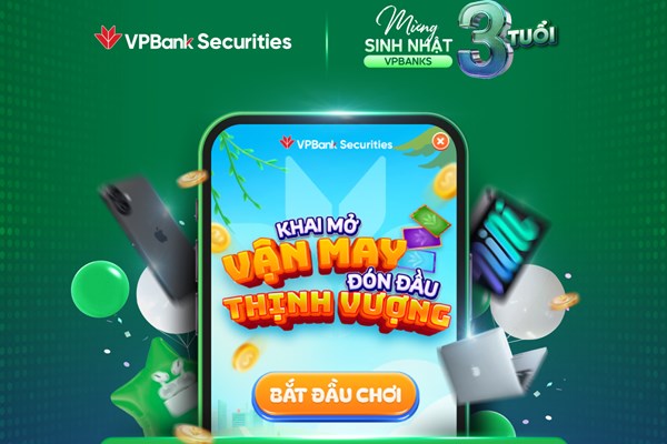 Hàng nghìn quà tặng từ chương trình Sinh nhật VPBankS 3 tuổi trên NEO Invest