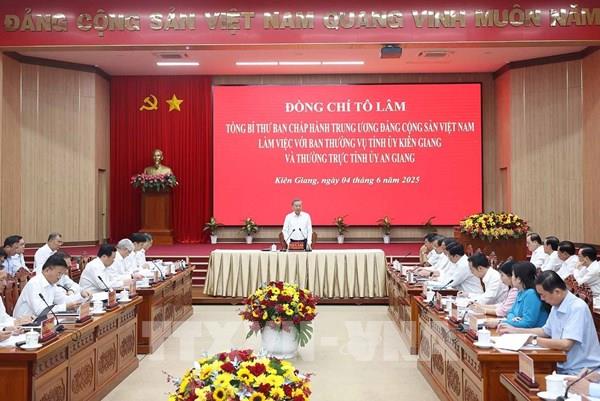 Tổng Bí thư Tô Lâm: Tăng cường nội lực và sức cạnh tranh cho khu vực Tây Nam Bộ