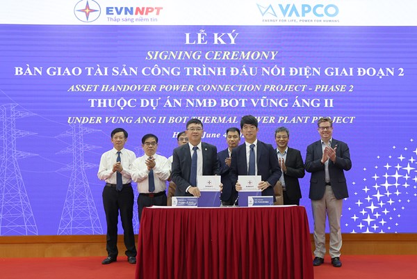 EVNNPT tiếp nhận tài sản - Công trình đấu nối điện thuộc Dự án Nhà máy nhiệt điện BOT Vũng Áng II