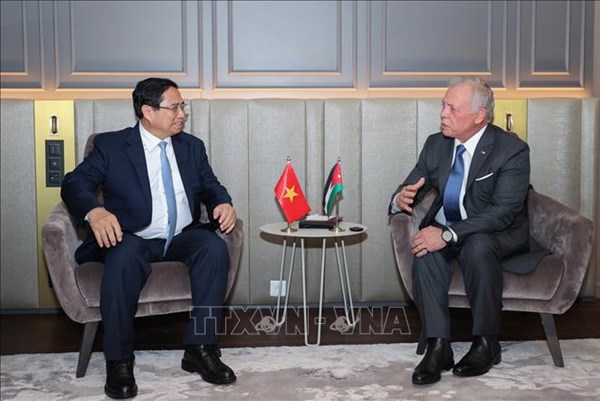 Thủ tướng Phạm Minh Chính hội kiến Quốc vương Jordan Abdullah II bin Al-Hussein