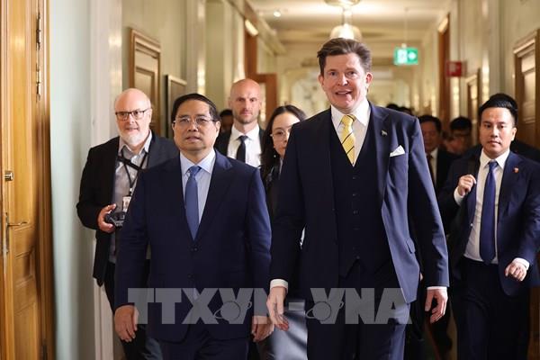 Thủ tướng Phạm Minh Chính hội kiến Chủ tịch Quốc hội Thụy Điển