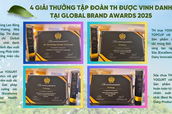 Tập đoàn TH khẳng định dấu ấn toàn cầu tại Global Brand Awards 2025
