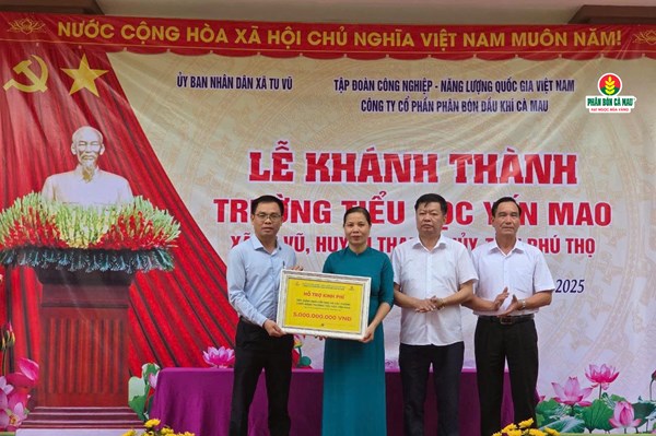 Phú Thọ khánh thành Trường tiểu học Yến Mao do Phân bón Cà Mau tài trợ