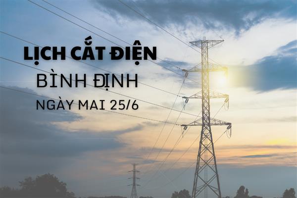 Lịch cắt điện Bình Định ngày mai 25/6 mới nhất