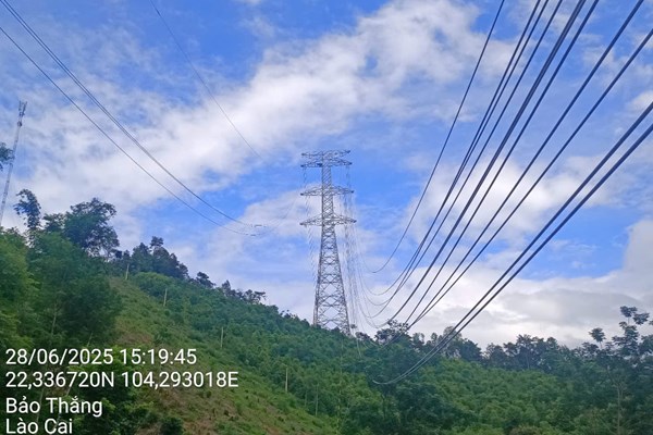 Đường dây 500kV Lào Cai – Vĩnh Yên: Hoàn thành kéo dây những khoảng néo đầu tiên