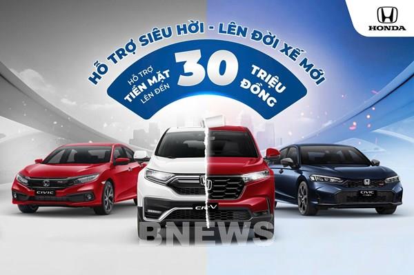 Honda ưu đãi lớn: Đổi xe cũ, nhận ngay đến 30 triệu đồng