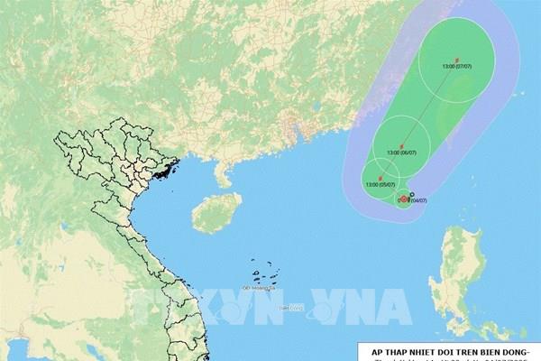 Dự báo thời tiết hôm nay 5/7: Áp thấp nhiệt đới đã mạnh lên thành cơn bão số 2
