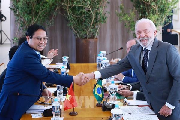 Thủ tướng Phạm Minh Chính hội đàm với Tổng thống Brazil Luiz Inacio Lula da Silva