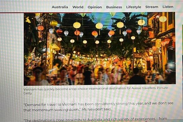 Việt Nam là điểm được ưa thích hàng đầu của người Australia