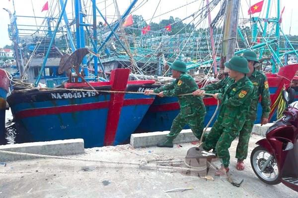 Ngư dân ven biển Nghệ An chủ động ứng phó bão số 3