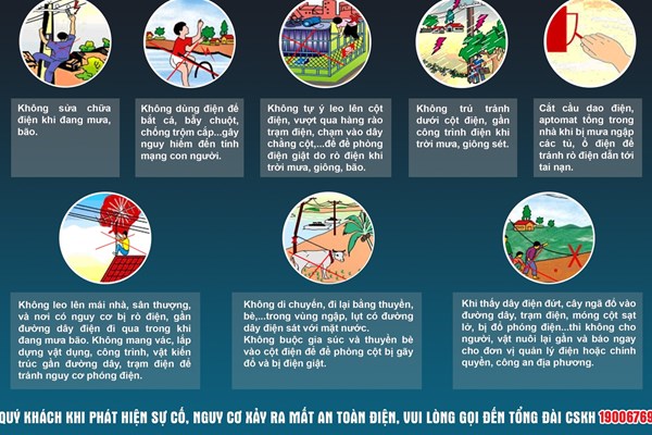 Cảnh báo về an toàn điện trước diễn biến bão số 3