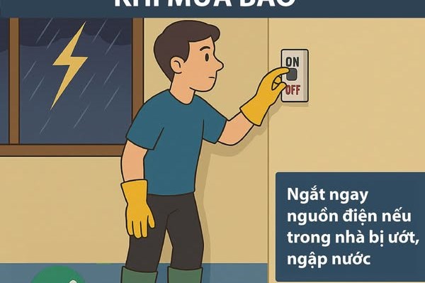 Khuyến cáo bảo đảm an toàn điện trong mùa mưa bão