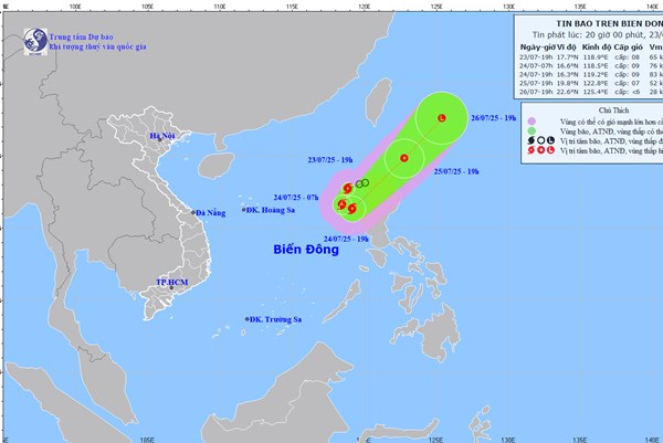 Áp thấp nhiệt đới đã mạnh lên thành bão  - bão số 4 trên Biển Đông