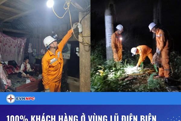 Điện Biên hoàn thành khôi phục cấp điện cho các xã vùng lũ